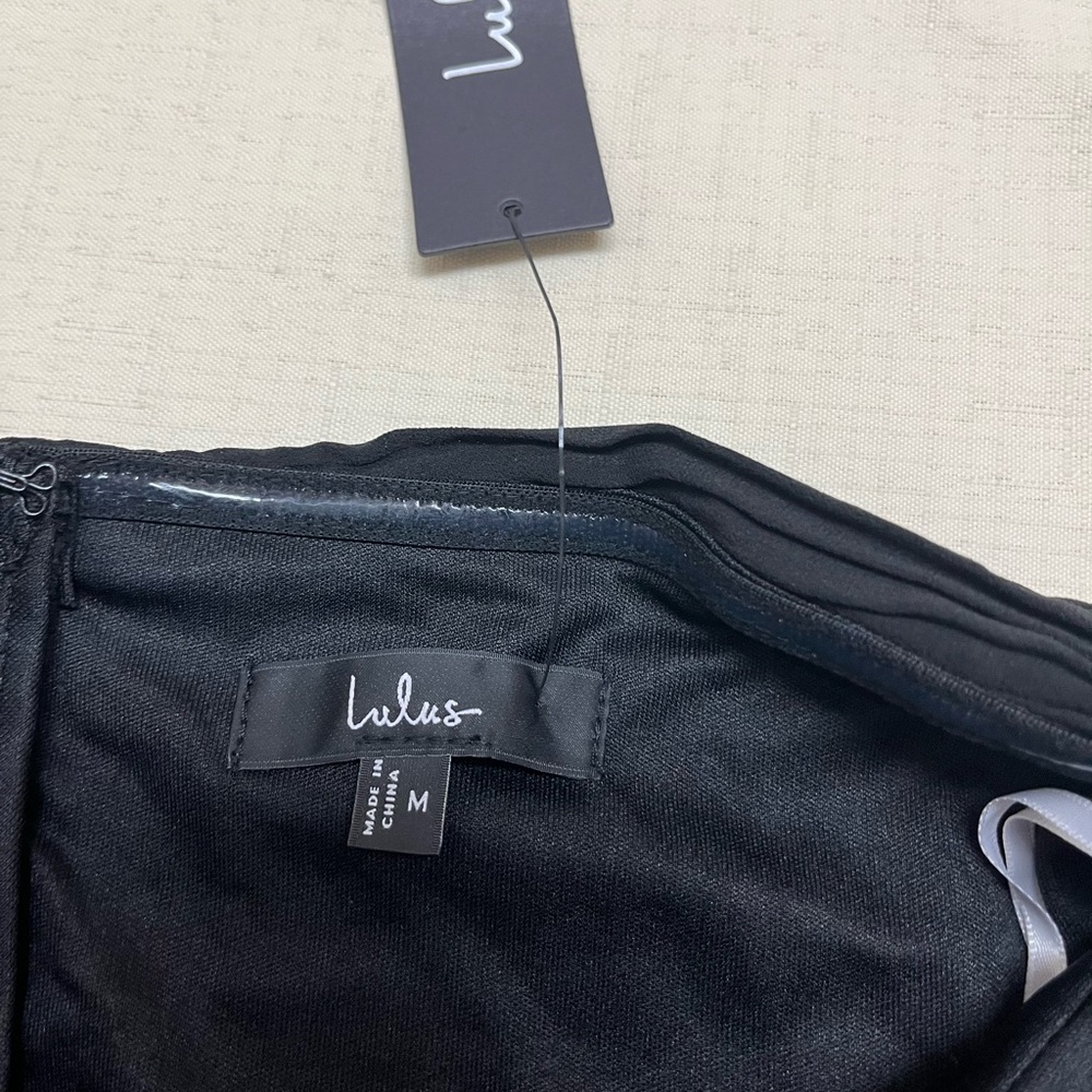 NWT Lulus M black strapless pleated tiered maxi dress - Picture 5 of 14